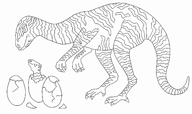 coloriage dinosaure et ses oeufs